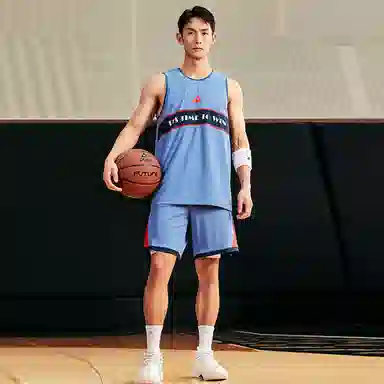 匹克 篮球训练系列 吸湿透气篮球套装 男款 灰蓝