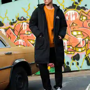 Vans Long Down Jacket Black