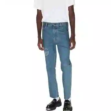 Gucci Logo Mid-Rise Slim Jeans Blue