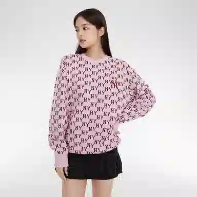 MLB Yankees Logo Pink Sweater