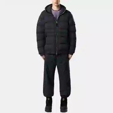 Stone Island Hooded Down Jacket Black