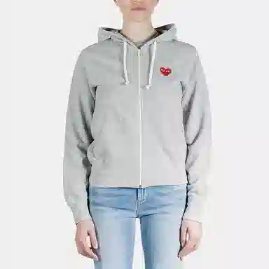 CDG Play Hoodie Grey