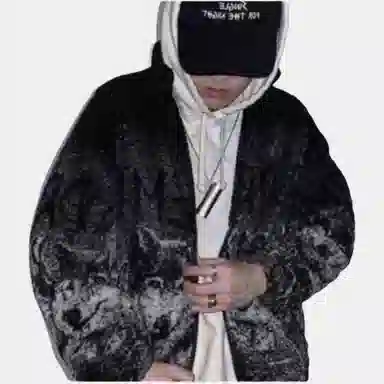 Supreme Wolf Fleece Jacket Black