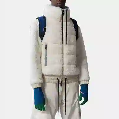 Moncler Grenoble SS23 Plush Collar Zip Jacket White