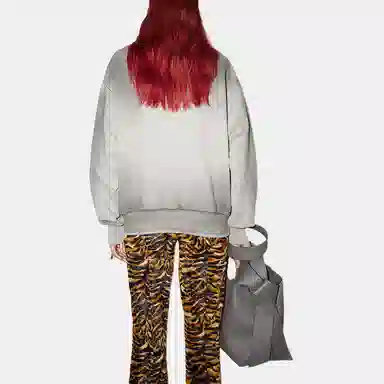 Acne Studios SS22 Tiger Print Crewneck Sweatshirt Gray