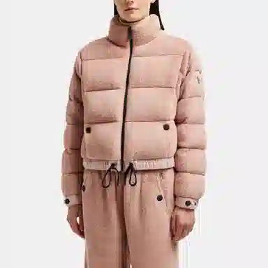 Moncler Short Zip Down Jacket Pink