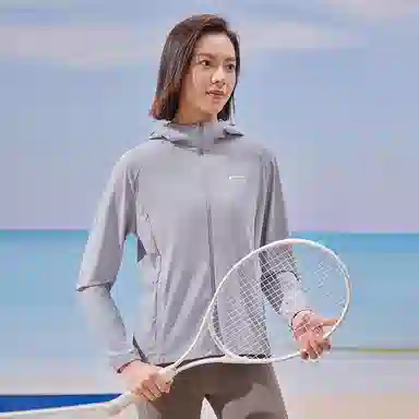 探路者 纯色修身连帽透气舒适防晒服 女款 暮紫色