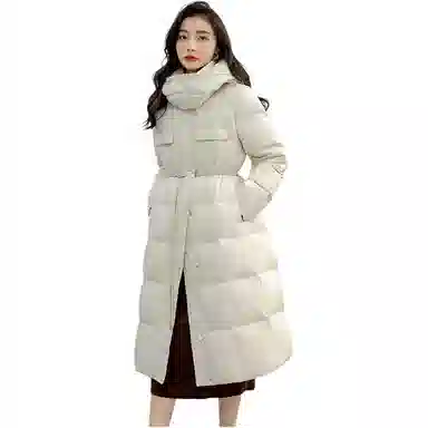 鸭鸭 长款连帽舒适保暖时尚休闲潮流羽绒服 女款