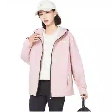 浪莎  纯色连帽户外登山休闲拉链  防水防风冲锋衣 男女同款