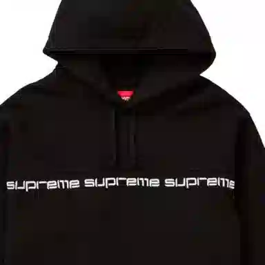 Supreme FW18 Text Stripe Hooded Sweatshirt Black
