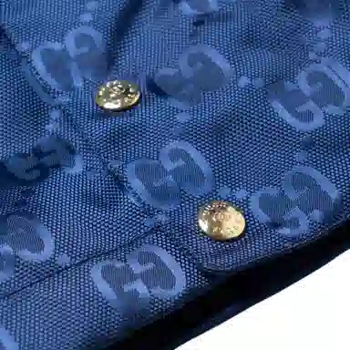 GUCCI FW22 Logo Jacquard Hoodie Blue