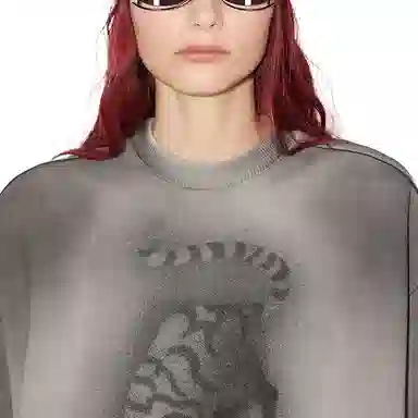 Acne Studios SS22 Tiger Print Crewneck Sweatshirt Gray