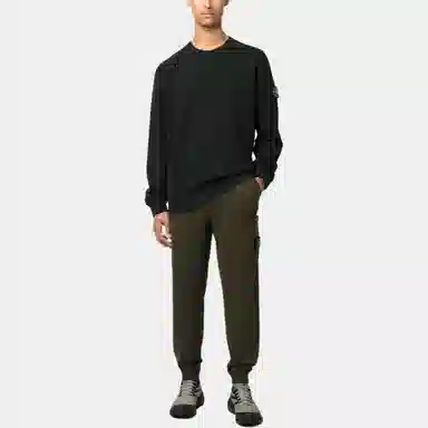 Stone Island FW23 Logo Crewneck Sweater Black