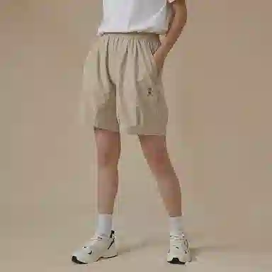 乔丹 纯色梭织透气宽松休闲短裤 女款