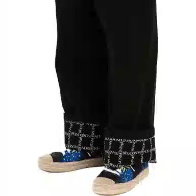 JW Anderson FW21 Logo Print Wide-Leg Jeans Black