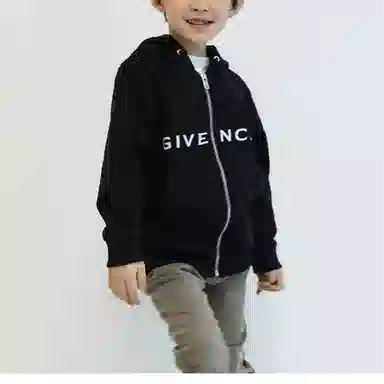 Givenchy Kids SS23 Logo Zip Hoodie Black