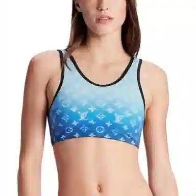 LOUIS VUITTON SS24 Sprayed Monogram Bikini Top Logo