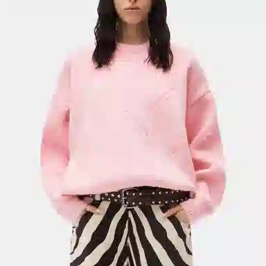 Alexander Wang FW23 Embossed Logo Pullover Pink