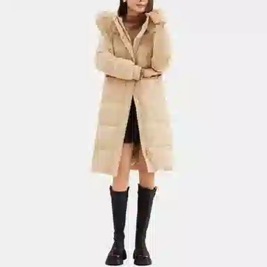 爱依服 时尚休闲连帽长袖羽绒服 女款