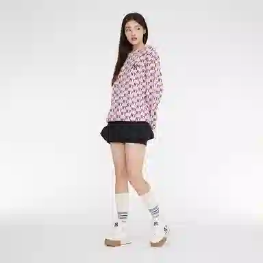 MLB Yankees Logo Pink Sweater