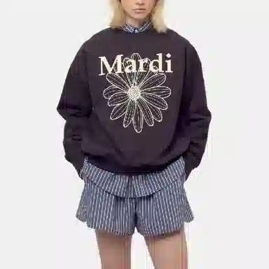 MARDI MERCREDI FW25 SWEATSHIRT FLOWERMARDI_CHARCOAL IVORY