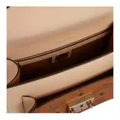 MCM Patricia Visetos Cambridge Bag Small Black Brown