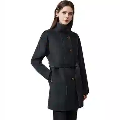 爱依服 通勤中长款简约大衣 女款 深灰