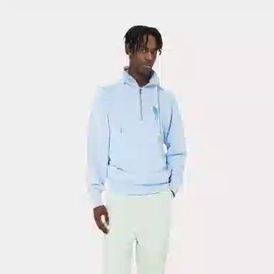 AMIPARIS SS22 Logo Half-Zip Pullover Blue