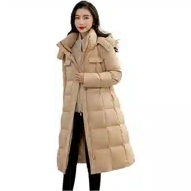 鸭鸭 长款连帽舒适保暖时尚休闲潮流羽绒服 女款