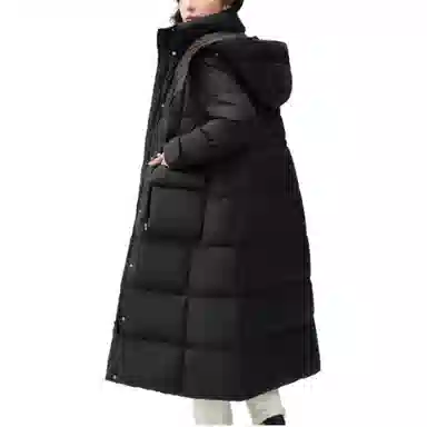 鸭鸭 通勤纯色连帽长袖羽绒服 女款