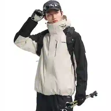 探路者  休闲舒适三合一  防水耐磨保暖冲锋衣 男款 莎草色\黑色