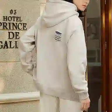 中国李宁 都市游牧 纯色破损磨边连帽长袖卫衣 男女同款 灰色