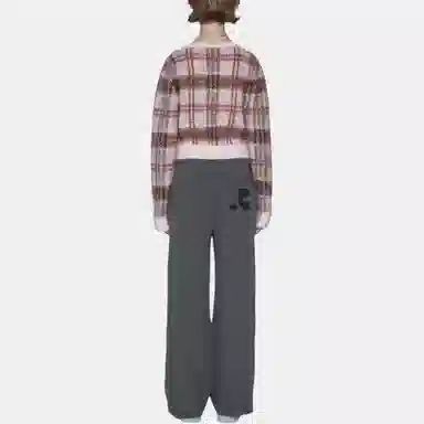 RestRecreation FW25 CHECK PATTERN HAIRY KNIT CARDIGAN