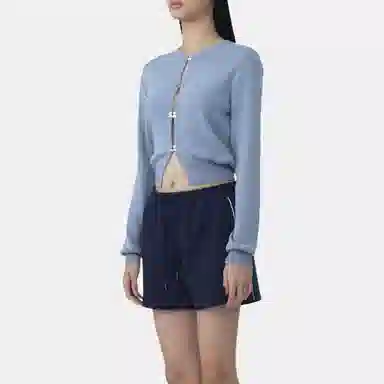 RestRecreation SS25 LOGO CLIP KNIT CARDIGAN SKY BLUE