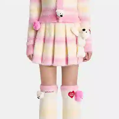 13 DEMARZO x CARE BEARS Striped Gradient Pleated Skirt