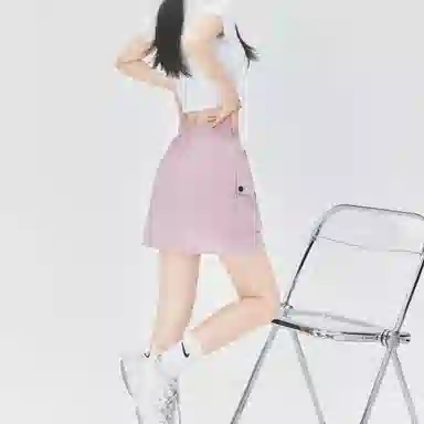 欧迪芬 高腰抽绳显瘦百搭半身裙工装短裙 女款