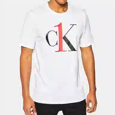 Calvin Klein Logo Print Crewneck T-Shirt White