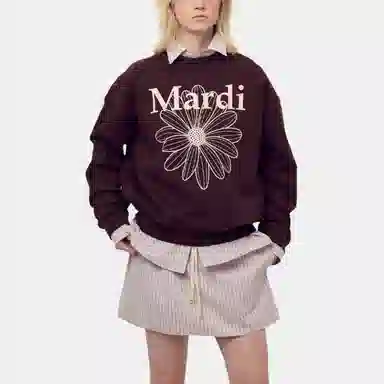 MARDI MERCREDI FW25 SWEATSHIRT FLOWERMARDI_BROWN PALEPINK