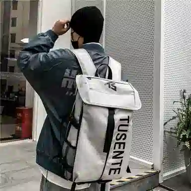 彤彤兔 潮牌大容量运动 牛津布 双肩包 常规 男女同款情侣款 红色/灰色/黑色