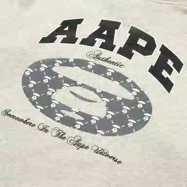 Aape FW24 Ape Face Letter Print Hoodie White