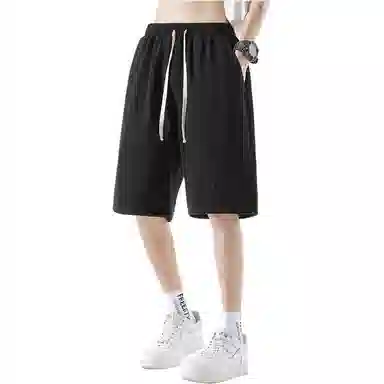 双星八特 潮牌百搭短裤休闲宽松直筒运动裤子牛仔短裤 男女同款