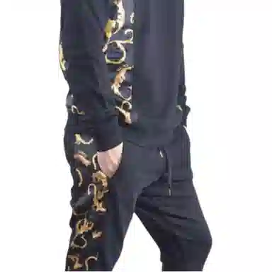 范思哲 太阳花套头长袖卫衣 男款 黑色