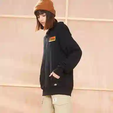 Dickies Letter Embroidered Hoodie Black