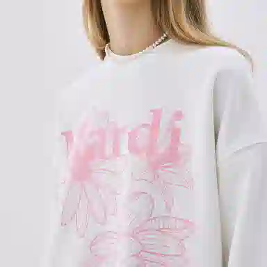 MARDI MERCREDI SS25 SWEATSHIRT TRIPLE FLOWER_WHITE PINK