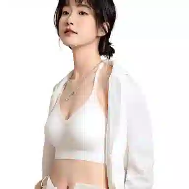 浪莎 聚拢防下垂无痕隐形露背文胸 仙女白