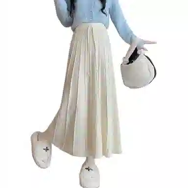 恒源祥 时尚百搭纯色百褶裙休闲长裙 女款