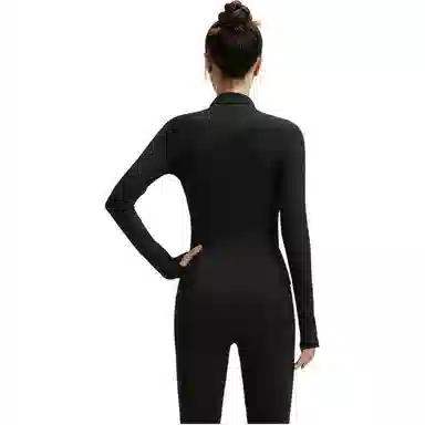 欧迪芬  欧若风蜜桃拼色三件套裸感无缝外套免穿胸垫文胸背心瑜伽裤速干跑步健身服套装出游运动普拉提臀高腰高弹力显瘦  瑜伽套装  女款