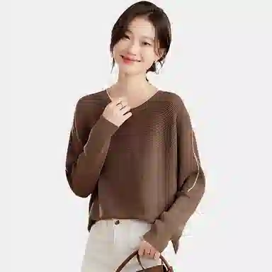 曲韩 圆领简约通勤针织衫 女款