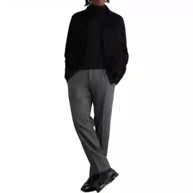 杰尼亚 纯色拉链锥形长裤 休闲裤 男款