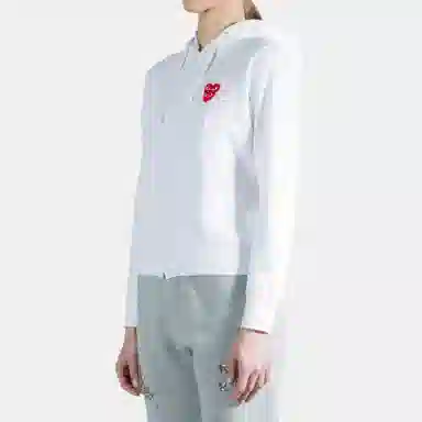 CDG Play Hoodie White